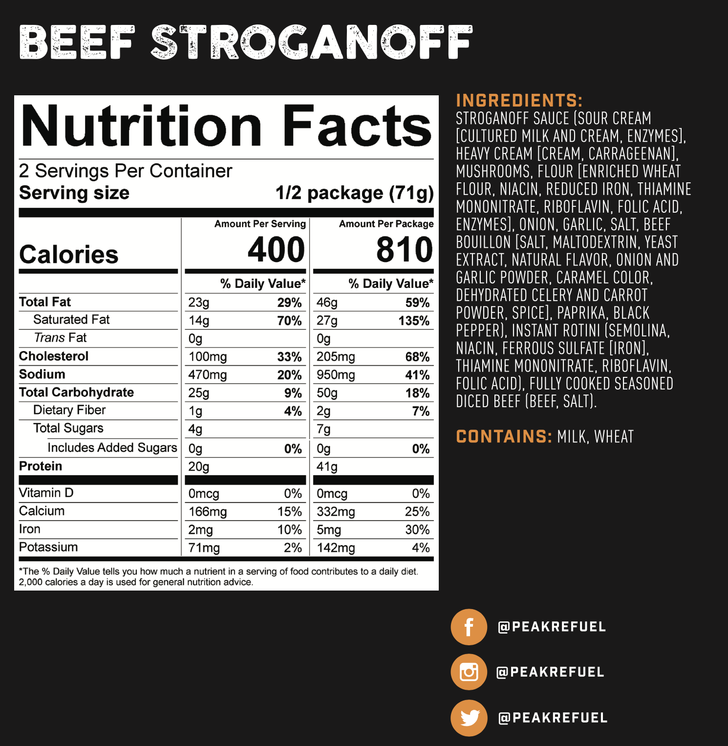 PEAK MEALS BEEF STROGANOFF image 3