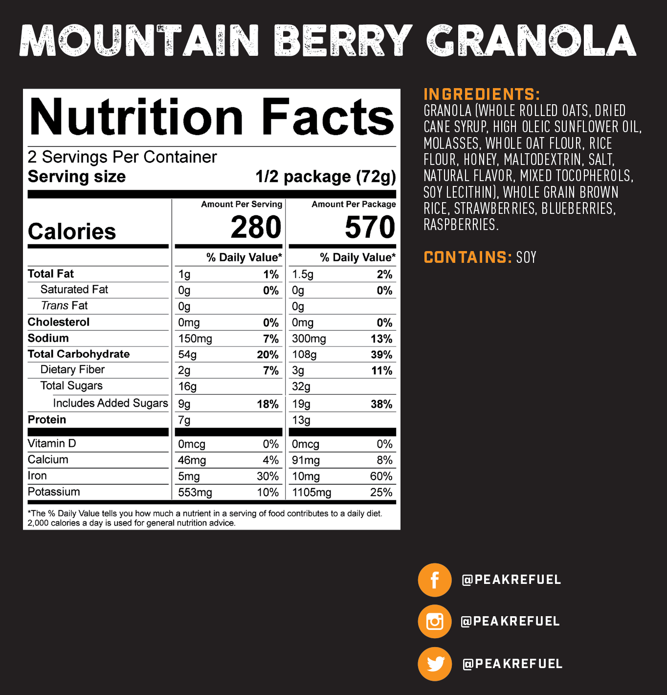 PEAK MEALS MOUNTAIN BERRY GRANOLA image 1